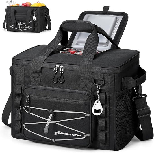 Maelstrom Soft Sided Cooler Bag, 30/40 Can Collapsible Insulated Ice Chest, Large Leakproof Portable Storage for Camping, Travel, Kayaking & Beach