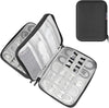 Electronic Accessories Organizer Carry Bag, Travel Cable Storage Case Portable Waterproof Double Layers All-in-One Storage Bag for Cord, Charger, Earphones, U Disk, USB Cable (L)