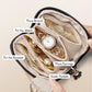 Vlando Small Jewelry Travel Case,Jewelry Pouch Bags with Zipper,Velvet Jewelry Organizer Storage Bag for Bracelet Rings Earring Travel Essentials Gifts for Women Girl-Black