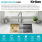 KRAUS Kore 32-Inch Undermount Workstation 16 Gauge Single Bowl Stainless Steel Kitchen Sink with Accessories, KWU110-32
