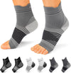 Plantar Fasciitis Sock (6 Pairs) for Men and Women, Compression Foot Sleeves with Arch and Ankle Support (Black, Gray, White, X-Large)