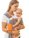 Hip Baby Wrap Ring Sling Baby Carrier for Infants and Toddlers - 100% Soft Cotton Baby Wraps Carrier for Babies 8-35 lbs - Perfect Baby Shower Gifts Moms and Dads - Nursing Cover (Rainbow Honeycomb)