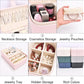 2 Layer Portable Jewelry Box, Large Jewelry Travel Case with 4 Jewelry Pouches, Medium Size Jewelry Organizer Box for Earrings, Necklaces, Bracelets (light pink)