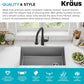 KRAUS Forteza 32-inch Undermount Single Bowl Granite Kitchen Sink in Grey, KGU-55GREY