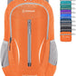ZOMAKE Ultra Lightweight Packable Backpack 25L, Foldable Hiking Backpacks Water Resistant Small Folding Daypack for Travel(Orange)