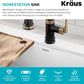 KRAUS Bellucci 33” Workstation Drop In Retrofit Farmhouse Single Bowl Granite Kitchen Sink in White with Accessories