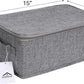 ANMINY Storage Bins with Zipper Lids 13 Qt Lidded Fabric Storage Boxes Baskets Cubes with Handles Collapsible Washable Cotton Linen Closet Shelf Clothes Organizer Containers - Gray, Small