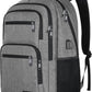 Travel Laptop Backpack, Business Carry on Backpack Flight Approved Backpack, Large Travel Work Backpacks for Men Women with USB Charger Port, Rucksack Bag, Mochila de viaje, Grey - Roamly