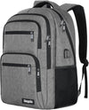 Travel Laptop Backpack, Business Carry on Backpack Flight Approved Backpack, Large Travel Work Backpacks for Men Women with USB Charger Port, Rucksack Bag, Mochila de viaje, Grey - Roamly