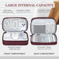 FYY Electronic Organizer, Large Travel Cable Organizer Bag Pouch Electronic Accessories Carry Case Portable Waterproof Double Layers All-in-One Storage Bag for Cable, Cord, Charger, Phone, Wine Red