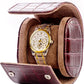 MR.OKAY Single Watch Travel Case- Classic Leather Watch Case with Superb Texture.(Portable Watches Roll Or Organizer for Storage and Display).Festival Gift for Men, All Handcrafted by Artisans.