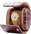 MR.OKAY Single Watch Travel Case- Classic Leather Watch Case with Superb Texture.(Portable Watches Roll Or Organizer for Storage and Display).Festival Gift for Men, All Handcrafted by Artisans.