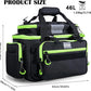 Goture Fishing Tackle Bag, Store Up to 4PCS 3700 Plus 2PCS 3600 Tackle Trays(Not Included), 600D Soft Side Gear Fishing Bag with Rod Straps,Detachable Water Bottle Pouch,Waterproof Bottom,SBS Zippers