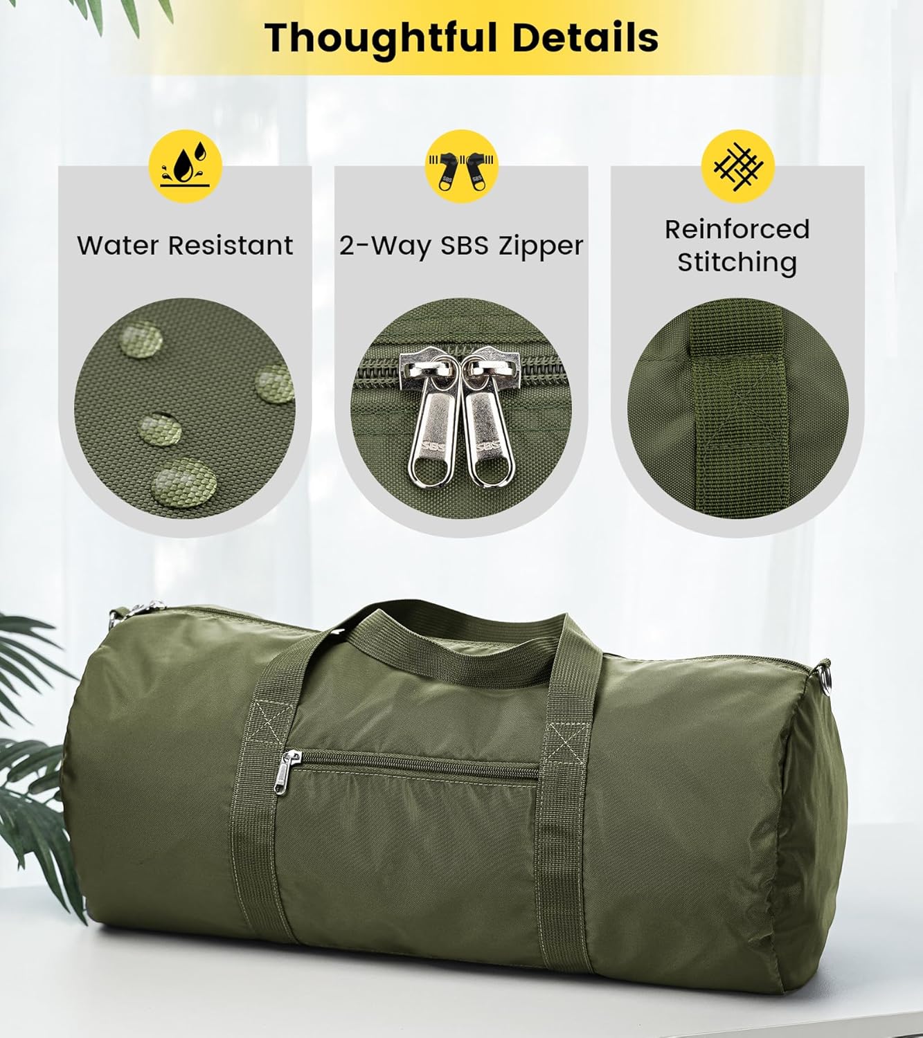 Vorspack Duffel Bag 20-24-28 Inches Foldable Gym Bag for Men Women Duffle Bag Lightweight with Inner Pocket for Travel Sports - Roamly
