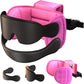 Travel Pillow Combo with Chin Strap, Airplane Pillows with 3D Eye Mask for Sleeping, 360° Support Plane Head Strap for All Plane Seats, Long Flights Essentials, Stop Bobblehead, Pink