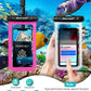 Hiearcool Universal Waterproof Phone Pouch,IPX8 Cell Phone Waterproof Case Up to 8.3" for iPhone 16 15 14 13 Pro Max,Beach Essentials Vacation Must Haves-Clear&Bright Red-2Pack
