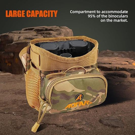 AOFAR Binocular Harness Chest Pack with Adjustable Strap, Lightweight and Large Capacity, Bino Case for Hunting, Hiking, Shooting, Camouflage