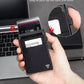 Slim RFID Blocking Wallets,Pop Up Minimalist Card Holder for Men & Women Metal Thin Front Pocket Wallet Credit Card Holder with Elastic Coin Pocket,6-12 Card Capacity,Black