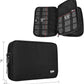 BUBM Double Layer Electronic Accessories Organizer, Travel Gadget Bag for Cables, USB Flash Drive, Plug and More, Perfect Size Fits for iPad Mini (Medium, Black)