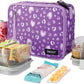 PackIt Freezable Classic Lunch Box, Leopard Hearts Purple, Built with ECOFREEZE Technology, Reusable, Zip Closure With Zip Front Pocket and Buckle Handle, Designed for Fresh Lunch On the Go