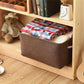 TheWarmHome Decorative Basket Rectangular Fabric Storage Bin Organizer Basket with Handles for Clothes Storage (Brown, Large-1Pack,15L*10.5W*8H)