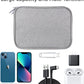 Electronics Organizer Travel Case Cord Cable Charger Organizer Bag Travel Accessories Essentials for Women Men Double Layers Tech Pouch with 5 Cable Ties for Phone Power Bank SD Card USB, Grey