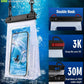 IPX8 Waterproof Phone Pouch Floating, [Expandable Space] Waterproof Bag, Cell Phone Dry Bag with Adjustable Lanyard for iPhone Samsung Google Up to 7.0" White