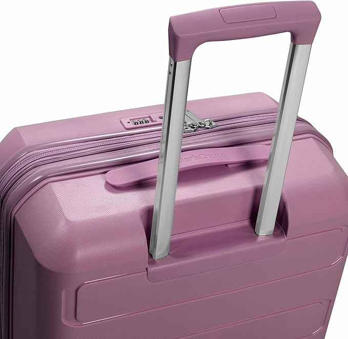 Traveler's Choice Pagosa Hardshell Expandable Luggage with Spinner Wheels, Mauve, 26-Inch Medium