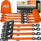 AUGO Heavy Duty Ratchet Straps & Soft Loops – Pack of 4 Extra Strong 1.5” by 10’ Ratchet Straps w/S-Hook Safety Latches & 4 Soft Loop Tie Downs – 4400Lb Break Strength for Motorcycles, ATVs, Etc.