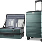 KROSER Carry On Luggage with Spinner Wheels & Built-in TSA Lock, Expandable Top Loading Hard Shell Suitcase Large Capacity Durable Rolling Luggage with USB Port, Carry-On 20-Inch, Dark Green - Roamly