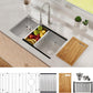 32 Inch Workstation Kitchen Sink, TECASA Undermount Deep Single Bowl, Stainless Steel with Integrated Ledge and Accessories, World-Class Manufacturing Standard (32" x 18" x 10")