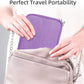 Electronics Organizer - Travel Cable Organizer Bag, Water Resistant Double Layers Pouch for Cord, iPhone, iPad Mini - Gift for Men Electronic Accessories Storage Case with 5 Cable Ties, Purple