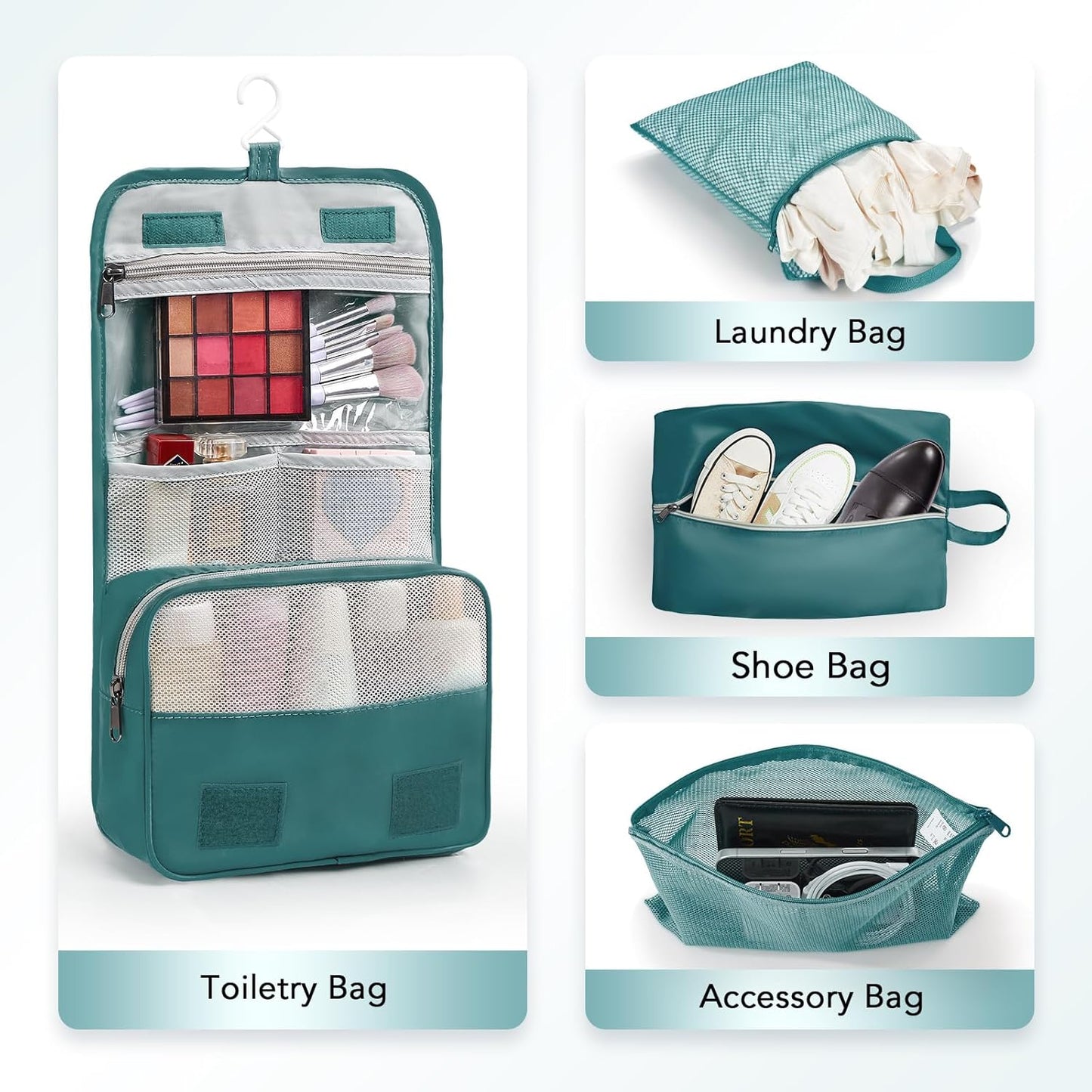 10 Set Compression Packing Cubes for Travel Essentials,Compressible Expandable Packing Cubes for Suitcase,OlarHike Luggage Organizer Bags,Handy Helper for Organizing Clothes(Dark Blue Green) - Roamly