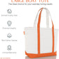 CB STATION Medium Classic Canvas Tote Bag for Women, Top Zipper Closure, Outer Pocket, Daily Essentials, Groceries, Traveling