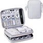 DDgro Cable Organizer Bag, Large Charger Cord Travel Case for Electronics & Tech Accessories (Large, Light Grey)