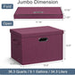 Large 17" 36 Quart Collapsible Stackable Storage Bins with Lids, 3 Packs Purple Linen Fabric Closet Boxes with Lids, Storage Cube Baskets Container Organizers for Bedroom Office (17x12x11)