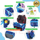 Kids Travel Tray - Waterproof Car Table with No-Drop Large Tablet Holder - Car Seat Tray - Road Trip Must Haves - Lap Desk Kids Organizer for Airplane - Toddler Travel Activities (Blue)