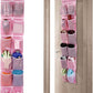 Over the Door 12 Pocket Hanging Shoe Organizer, Pink