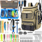 PLUSINNO Fishing Backpack with Rod Holders Tackle Box, 42L Large Water-resistant Fishing Tackle Bag Store Fishing Gear