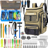 PLUSINNO Fishing Backpack with Rod Holders Tackle Box, 42L Large Water-resistant Fishing Tackle Bag Store Fishing Gear