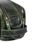 10" Premium Leather Toiletry Travel Pouch With Waterproof Lining | King-Size Handcrafted Vintage Dopp kit By Aaron Leather Goods (Seaweed Green) - Roamly