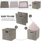 Posprica Storage Bins with Lids,13×13×13 Foldable Storage Cube Baskets Boxes Fabric Drawers for Closet Shelf Cabinet Bookcase,Set of 4,Coffee