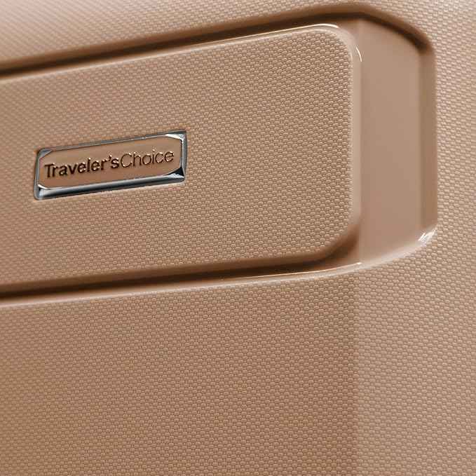 Traveler's Choice Pagosa Hardshell Expandable Luggage with Spinner Wheels, Latte Beige, 30-Inch Large