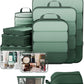Veken 11 Set Compression Packing Cubes for Travel Essentials,Compressible Expandable Large Luggage Suitcase Organizer Bags for Clothing,Durable Space Saver Storage Bags with Toiletry Bags(Dark Green)