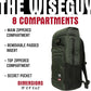 DIME BAGS Scent Sealing Backpack with Combo Lock, Carbon-Lined to Seal Odors, Removable Padded Insert, 8 Compartments, Durable Travel Bag for Glass & Gear Protection, Wiseguy (Green)