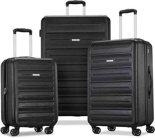 American Tourister Westridge Hardshell Luggage Set - 3 Piece Set - 20" Carry-On, 24” & 28” Checked Luggage Set with 360° Spinner Wheels - Expandable Suitcases for Extended Travel - Black