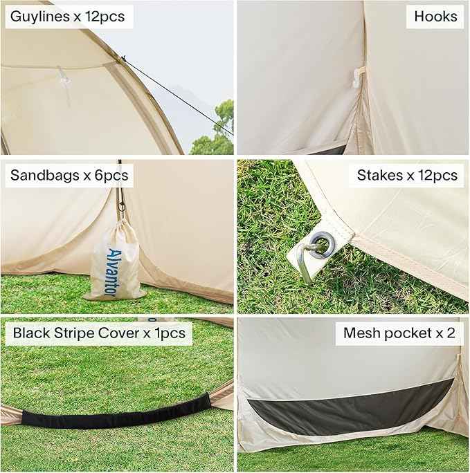 Alvantor Pop Up Screen House Gazebo with Mosquito Netting, Instant UV Resistant Sun Shelter for Patio & Backyard, Portable Canopy Tent for 2-10 Person
