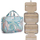 BAGSMART Toiletry Bag Travel Bag with Hanging Hook, Water-resistant Makeup Cosmetic Bag Travel Organizer for Accessories, Shampoo, Full Sized Container, Toiletries (Green Paisley, Large)