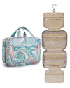 BAGSMART Toiletry Bag Travel Bag with Hanging Hook, Water-resistant Makeup Cosmetic Bag Travel Organizer for Accessories, Shampoo, Full Sized Container, Toiletries (Green Paisley, Large)