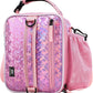 MIER Expandable Lunch Bag Insulated Lunch Box for Teen Girls Women to School Work Travel Portable Lunchbox Bags with Shoulder Strap and Water Bottle Holder(Pink)